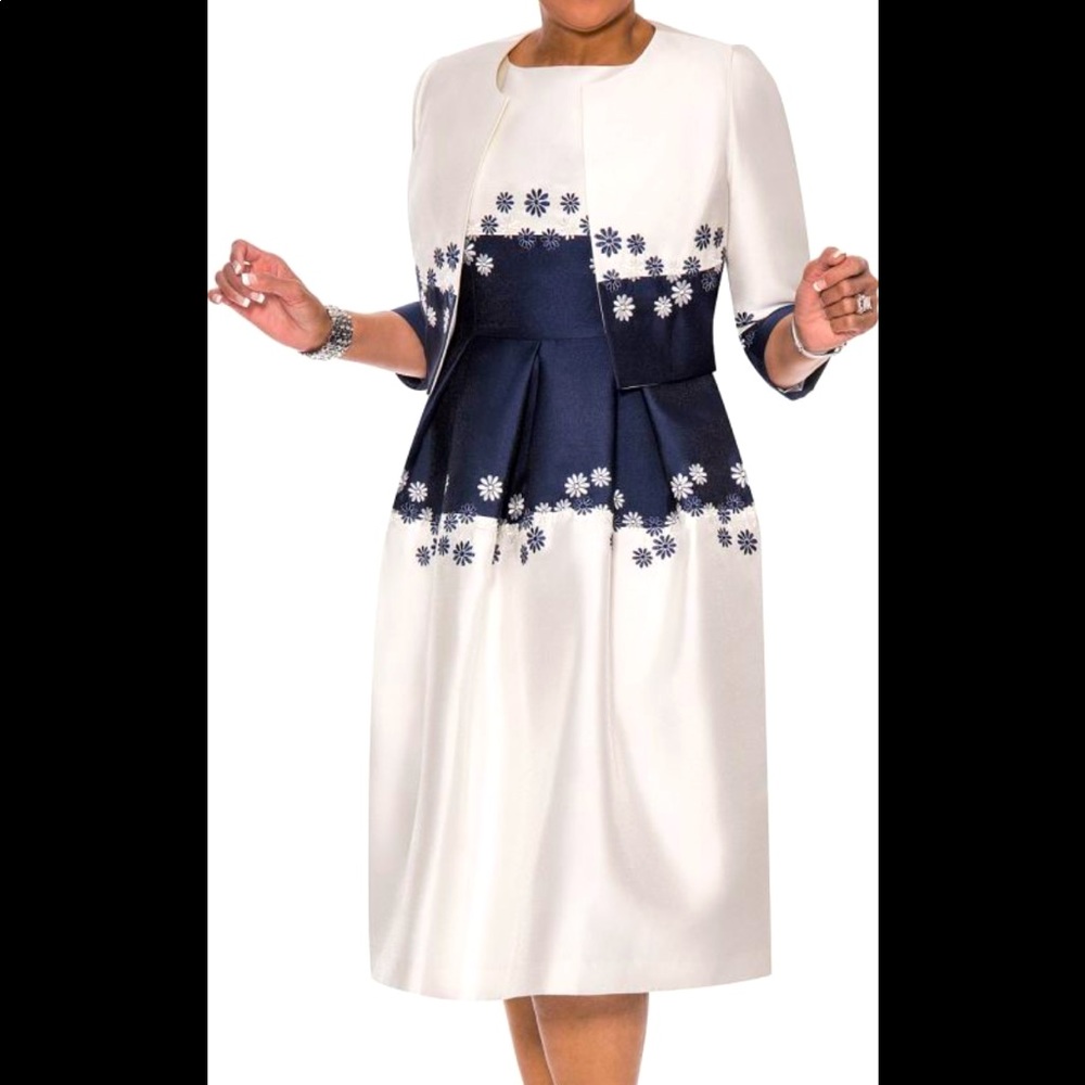 Dorinda clark cole floral jacket dress